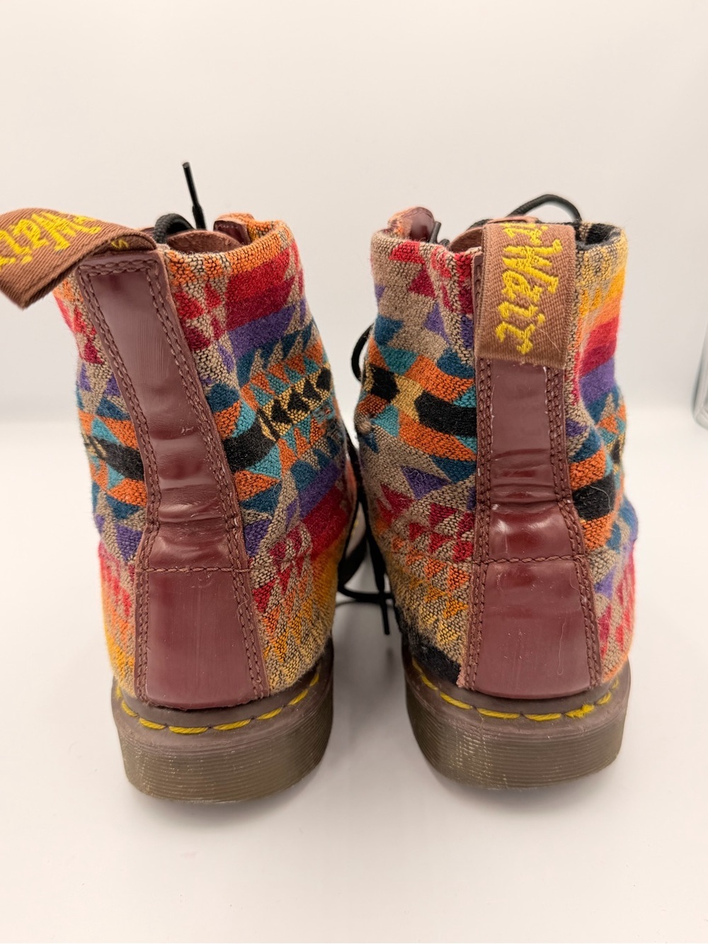 Dr Martens Pendleton Rare Collab Burgundy Southwestern Knit Boho Combat Boot 40 - Picture 5 of 8